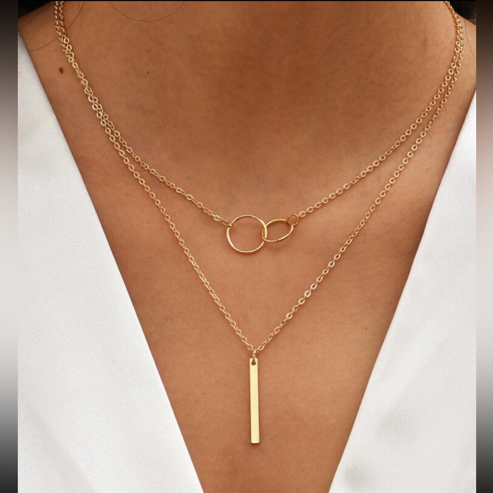 Stellar interlocking layering necklace🌙